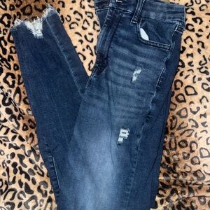 American Eagle Outfitters Blue Skinny Distressed Jeans